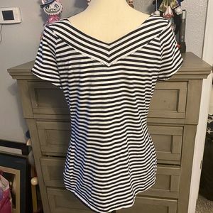 Chaps Navy and White stripe shirt